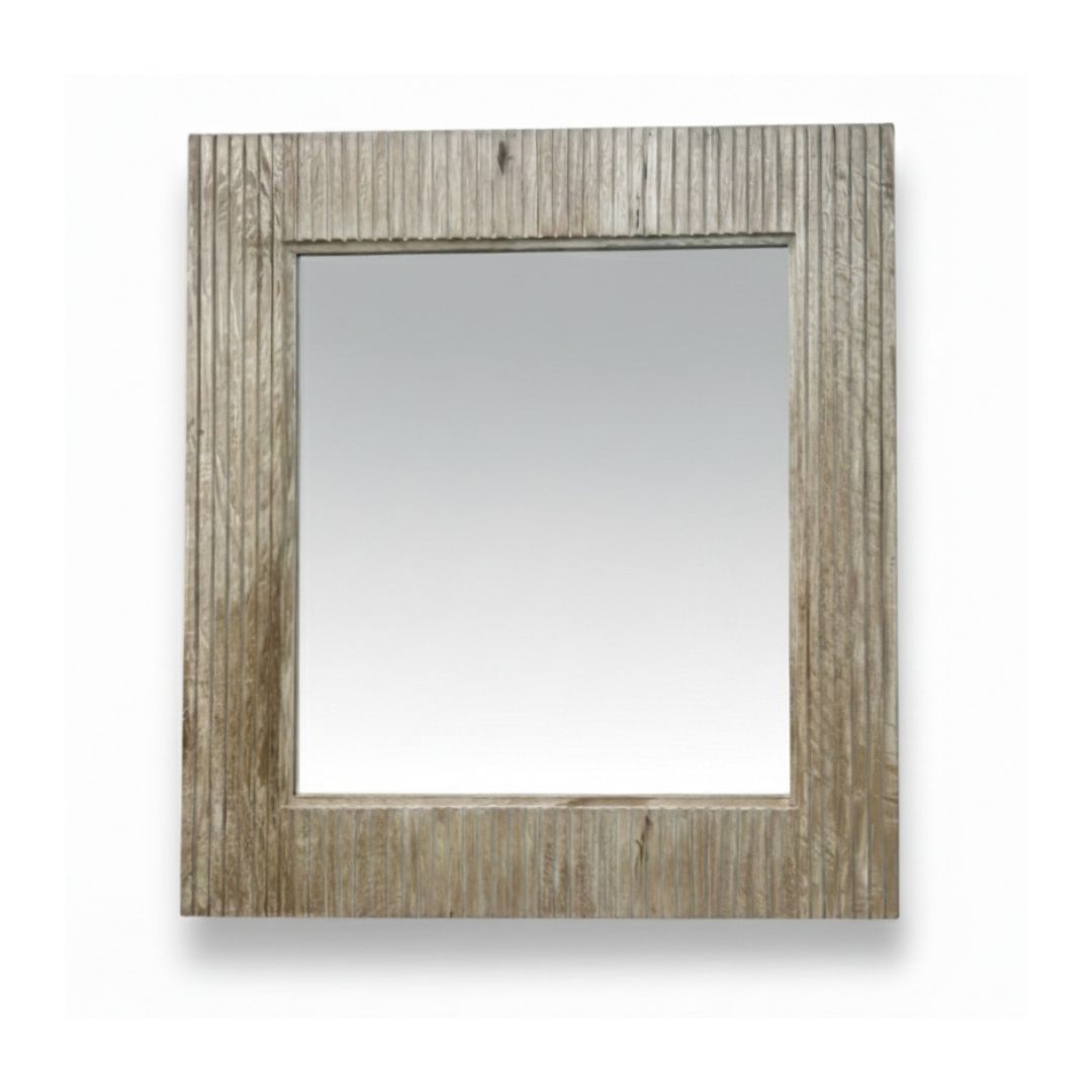 Square Wood Mirror