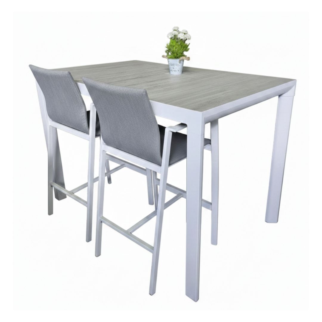 7 Piece Memphis/Bronte Bar Setting - White