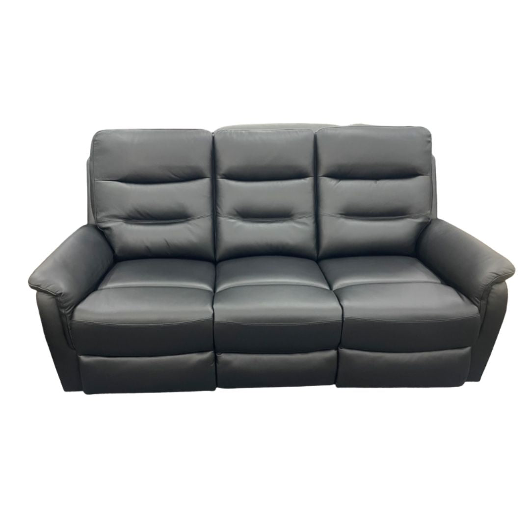 Nelson 3ER Seater - Black Leather
