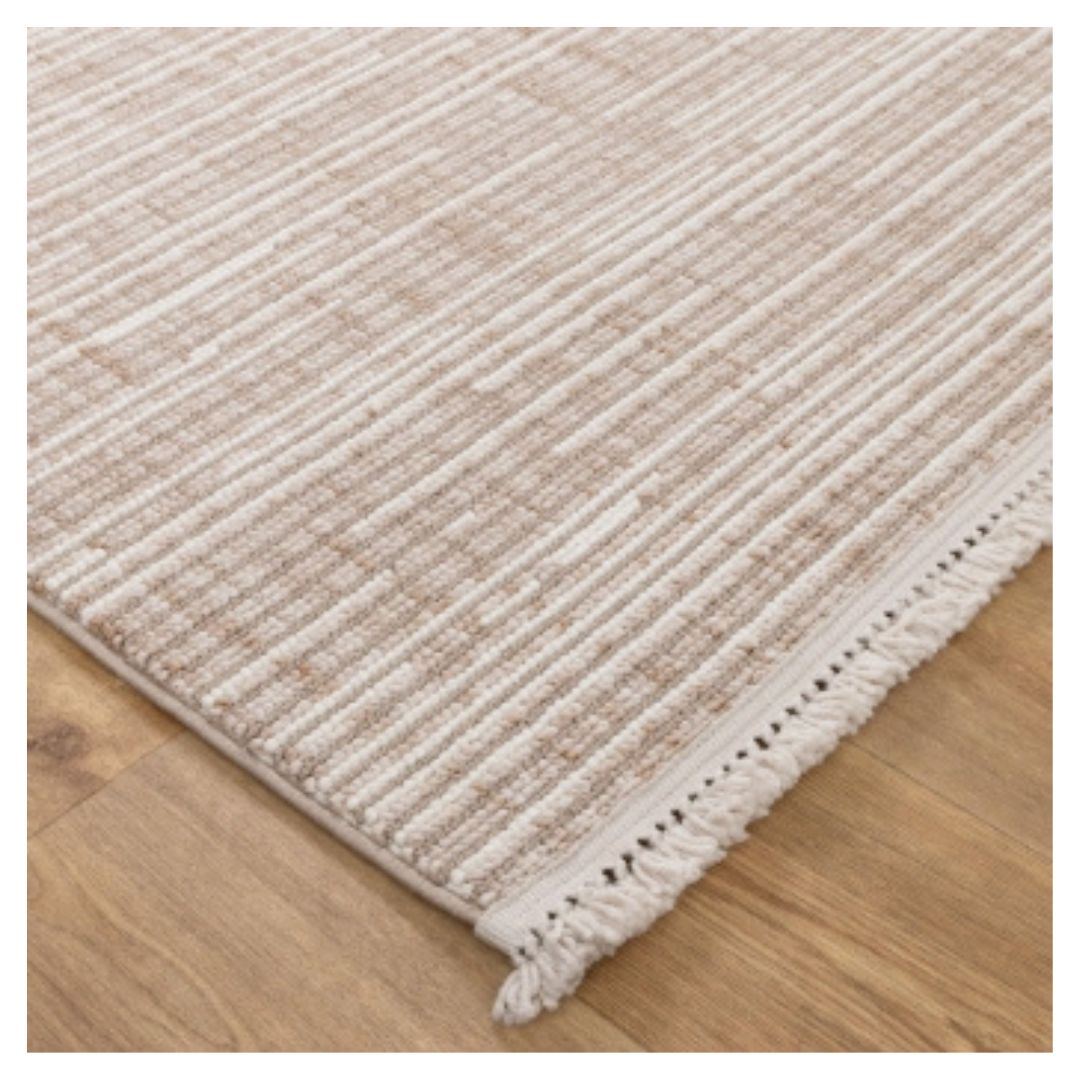 Berno Beige Ivory Loop Lines Rug