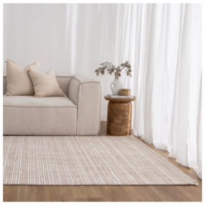 Berno Beige Ivory Loop Lines Rug